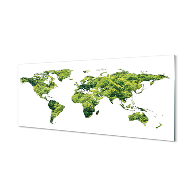 Steklena slika Zemljevid zelene trave