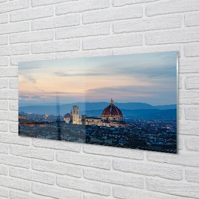Steklena slika Italija katedrala panorama noč