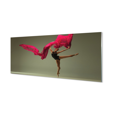 Steklena slika Balerina roza materiala
