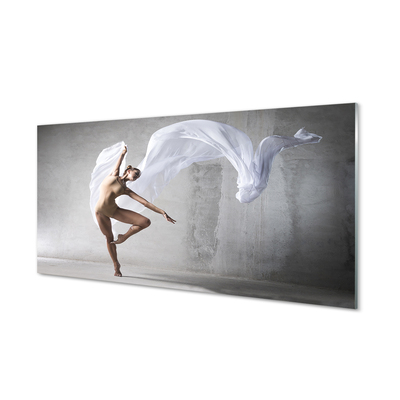 Steklena slika Ženska ples bela snov