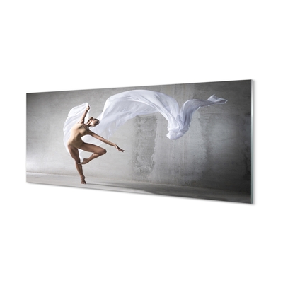 Steklena slika Ženska ples bela snov