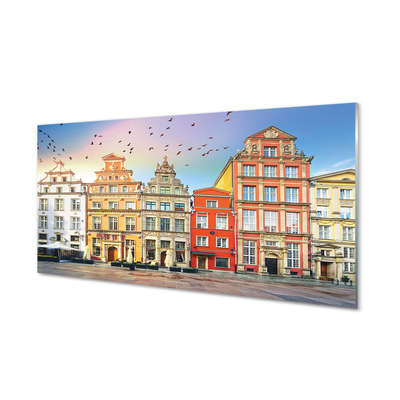 Steklena slika Gdansk stare mestne stavbe