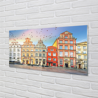 Steklena slika Gdansk stare mestne stavbe