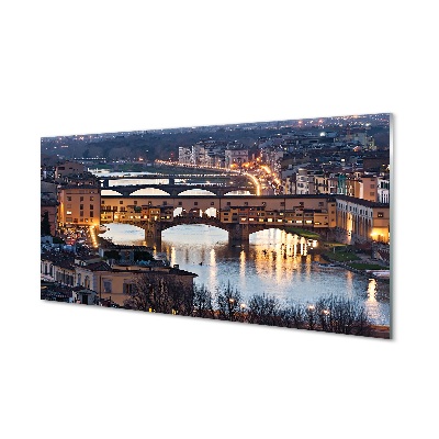 Steklena slika Italija bridges noč reka
