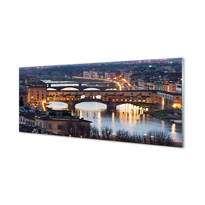 Steklena slika Italija bridges noč reka