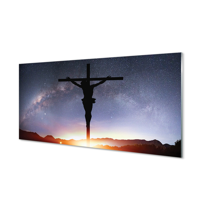 Steklena slika Jezus križan nebo