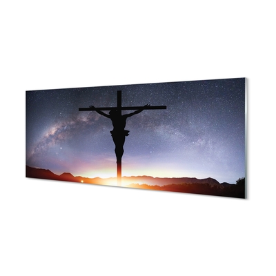 Steklena slika Jezus križan nebo