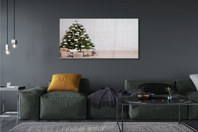 Steklena slika Božično drevo dekoracijo darila