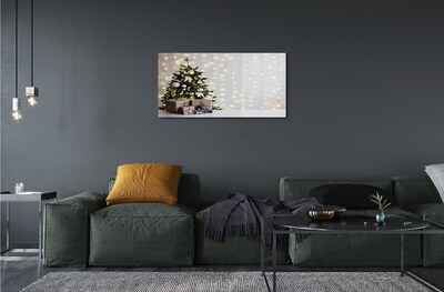 Steklena slika Božično drevo dekoracijo darila