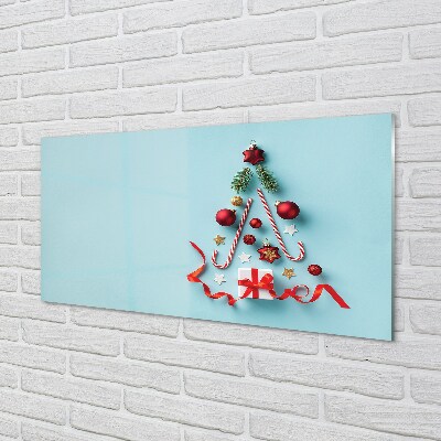 Steklena slika Darilni baubles sladkarije dekoracije