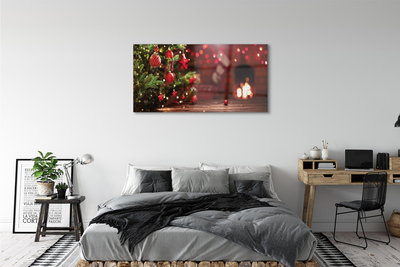 Steklena slika Baubles božično drevo darila