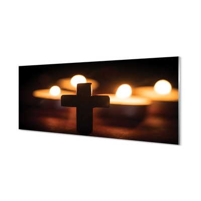 Steklena slika Križ sveč