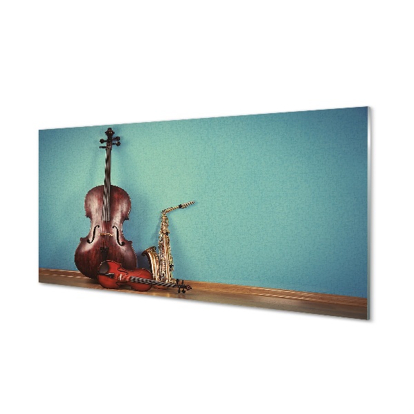 Slika na steklu Violina trobenta