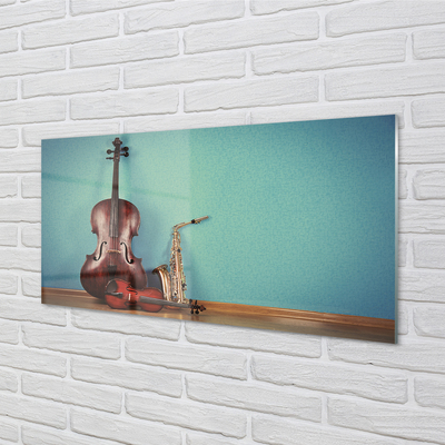 Slika na steklu Violina trobenta