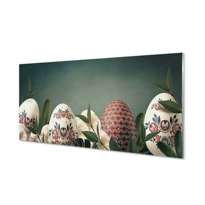 Steklena slika Listi jajčni cvetje