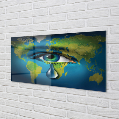 Slika na steklu Zemljevid iz oči solze