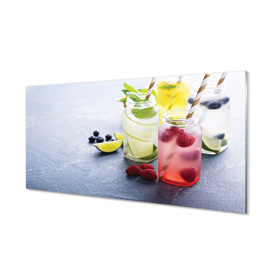 Slika na steklu Cocktail maline apno limone