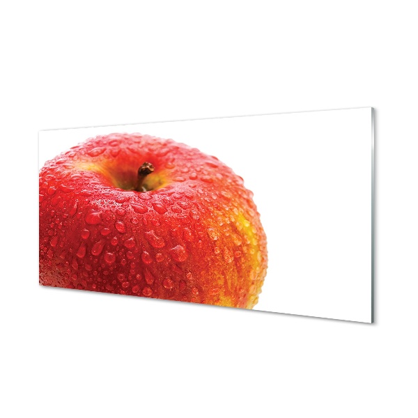 Slika na steklu Vodne kapljice na jabolko
