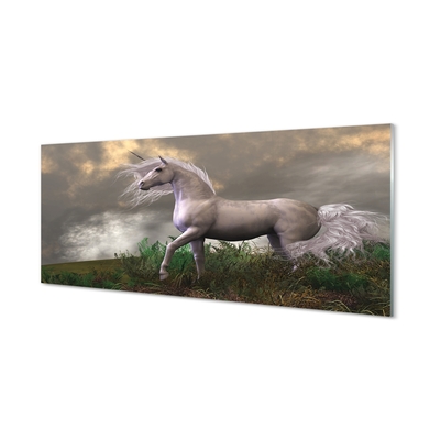 Steklena slika Unicorn oblaki