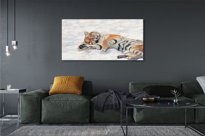 Steklena slika Tiger zima