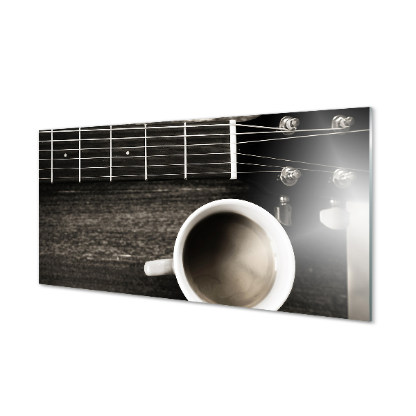 Slika na steklu Kava kitara