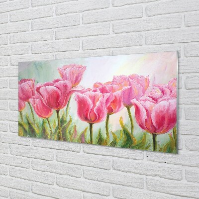 Steklena slika Tulipani sliko
