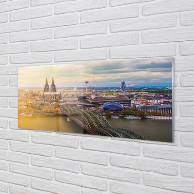 Steklena slika Nemčija panorama river mostovi