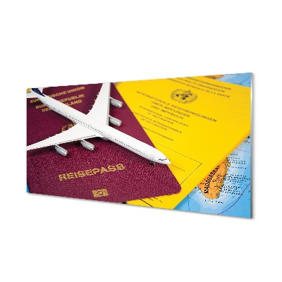 Slika na steklu Plane map potni list