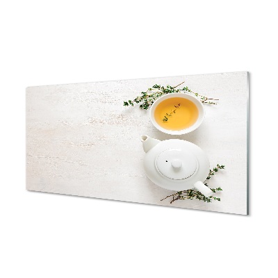 Slika na steklu Lonec čaja