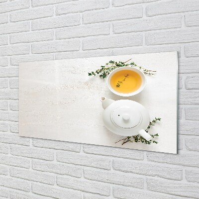 Slika na steklu Lonec čaja