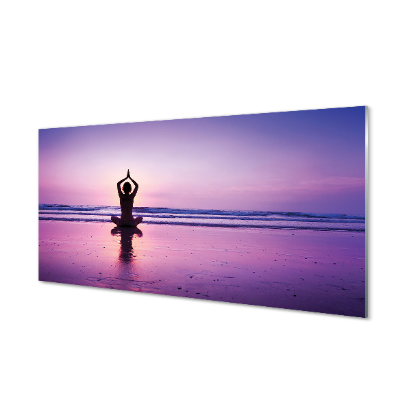Slika na steklu Ženska morje joga
