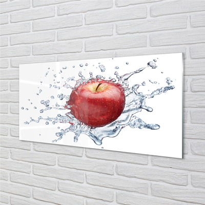 Slika na steklu Rdeče jabolko v vodi