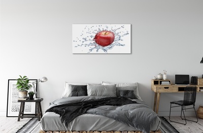 Slika na steklu Rdeče jabolko v vodi