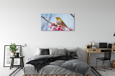 Steklena slika Ptica na veji