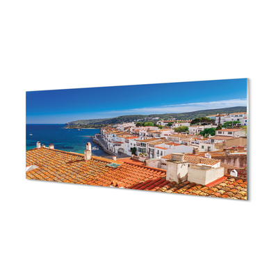 Steklena slika Španija mesto gore na morje