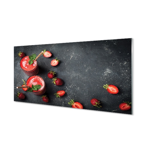 Slika na steklu Strawberry coctail