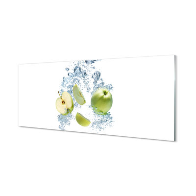 Slika na steklu Voda jabolko narezano