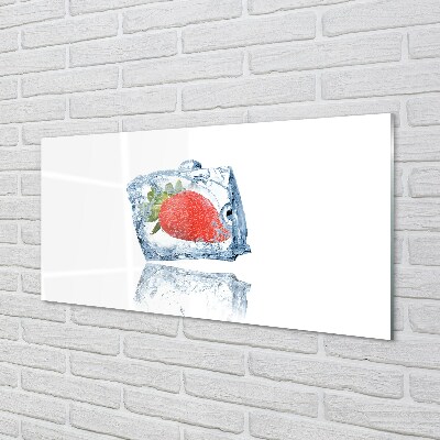 Slika na steklu Strawberry ledena kocka