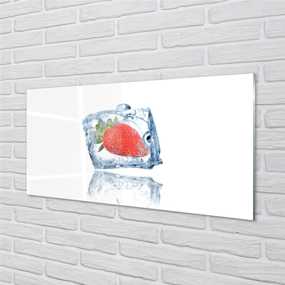 Slika na steklu Strawberry ledena kocka