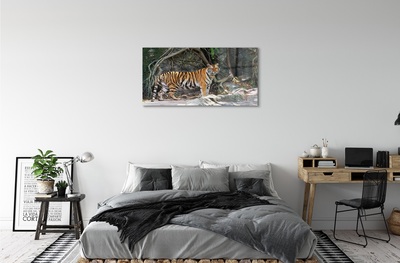 Steklena slika Tiger jungle