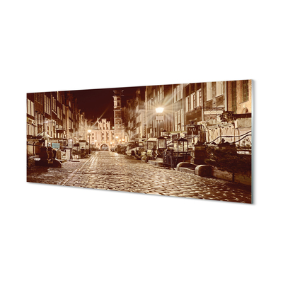 Steklena slika Gdansk staro mestno jedro night