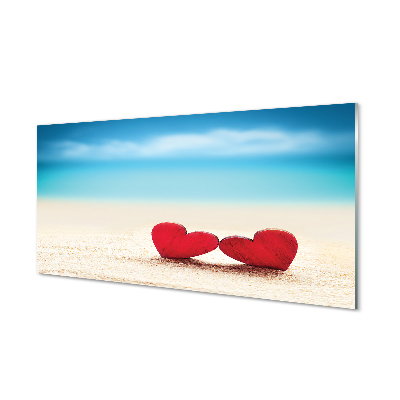 Slika na steklu Srce rdečega peska morja