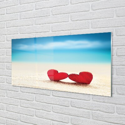 Slika na steklu Srce rdečega peska morja