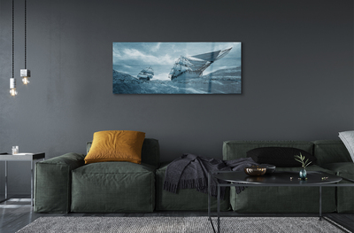 Slika na steklu Morska nevihta nebo ladja
