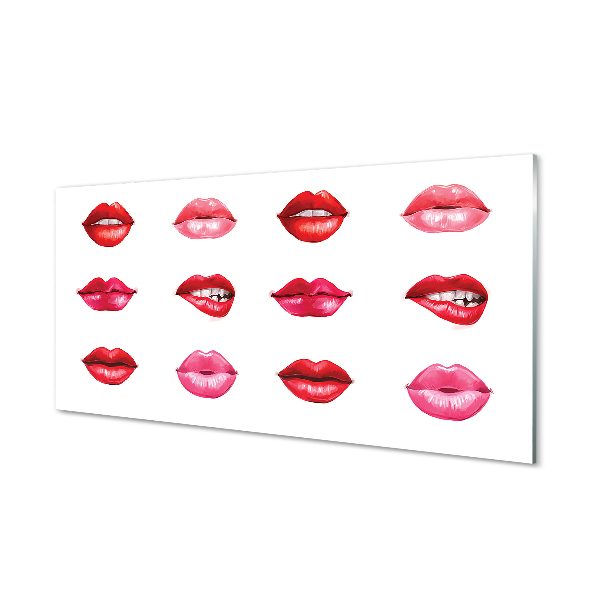 Slika na steklu Rdeče in roza ustnice