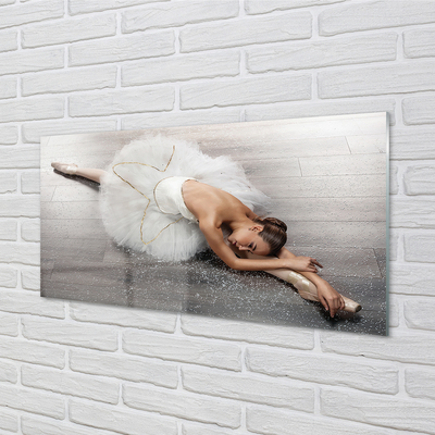 Steklena slika Ženska bela balerina obleko
