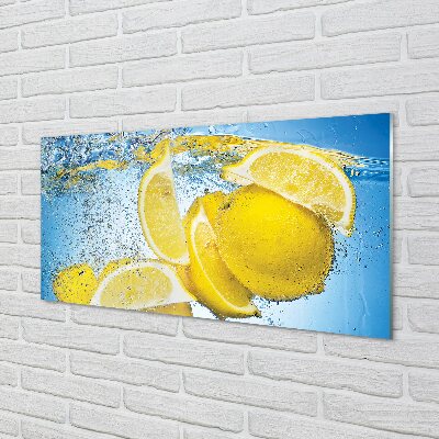 Slika na steklu Lemon v vodi