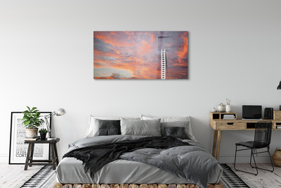 Steklena slika Ladder sončni zahod nebo