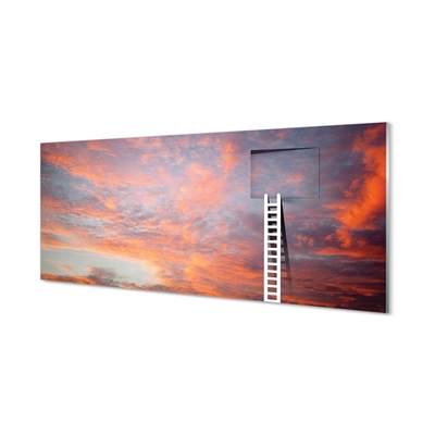 Steklena slika Ladder sončni zahod nebo