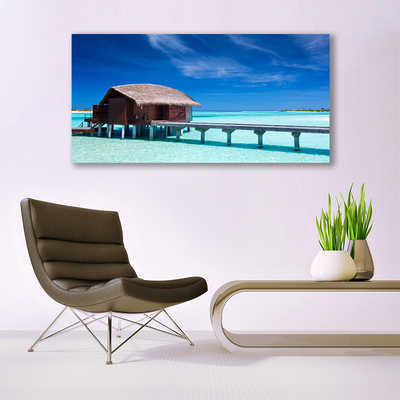 Steklena slika Sea beach house arhitektura